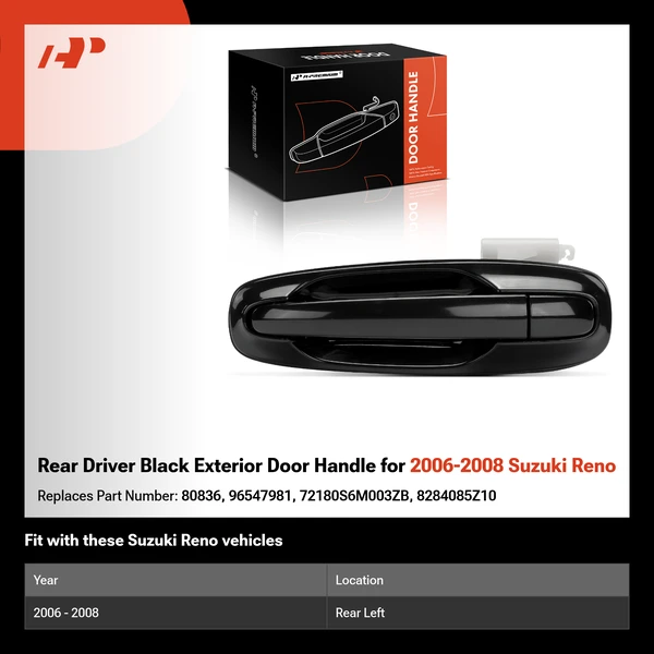 Rear Driver Black Exterior Door Handle for 2006-2008 Suzuki Reno