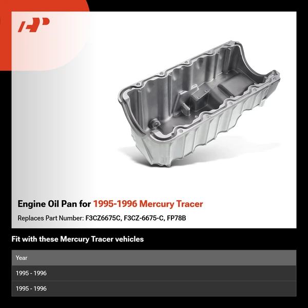Engine Oil Pan for 1995-1996 Mercury Tracer