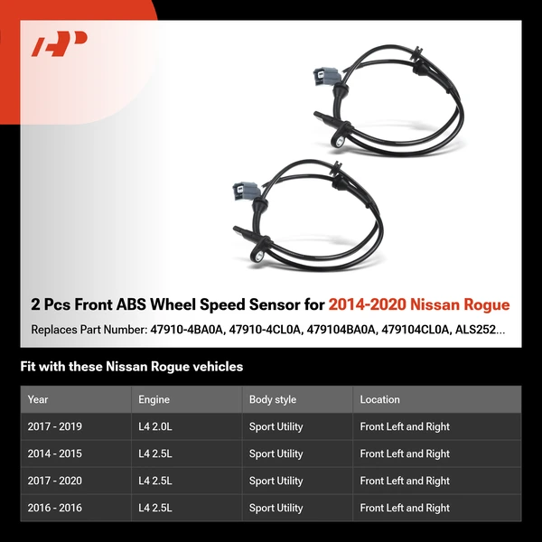 2 Pcs Front ABS Wheel Speed Sensor for 2014-2020 Nissan Rogue