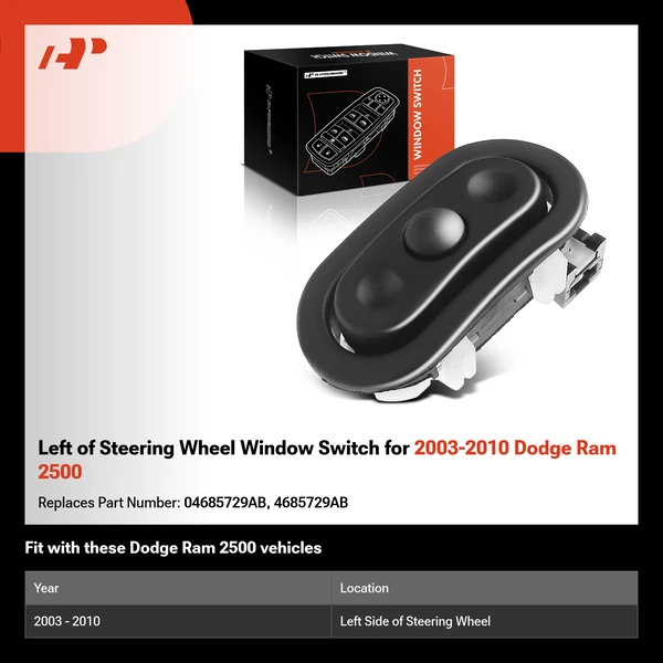 Left of Steering Wheel Window Switch for 2003-2010 Dodge Ram 2500