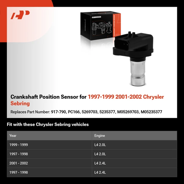 Crankshaft Position Sensor for 1997-1999 2001-2002 Chrysler Sebring