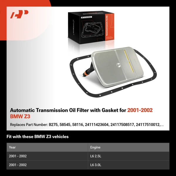 Automatic Transmission Oil Filter with Gasket for 2001-2002 BMW Z3