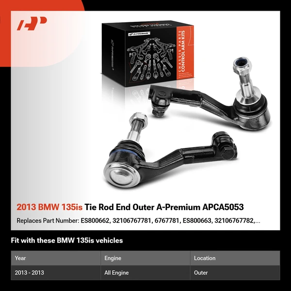 2013 BMW 135is Tie Rod End Outer A-Premium APCA5053
