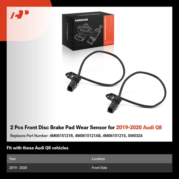 2 Pcs Front Disc Brake Pad Wear Sensor for 2019-2020 Audi Q8