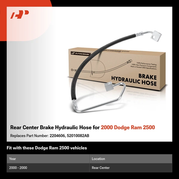 Rear Center Brake Hydraulic Hose for 2000 Dodge Ram 2500