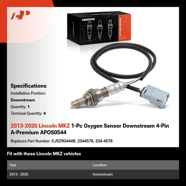 2013-2020 Lincoln MKZ 1-Pc Oxygen Sensor Downstream 4-Pin A-Premium APOS0544