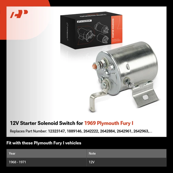 12V Starter Solenoid Switch for 1969 Plymouth Fury I