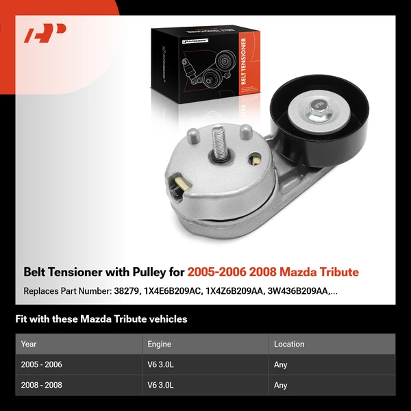 Belt Tensioner with Pulley for 2005-2006 2008 Mazda Tribute