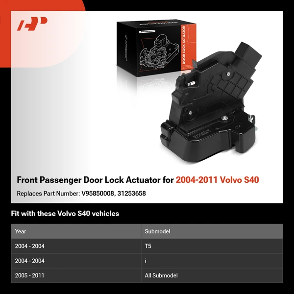 Front Passenger Door Lock Actuator for 2004-2011 Volvo S40