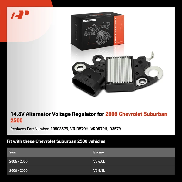 14.8V Alternator Voltage Regulator for 2006 Chevrolet Suburban 2500