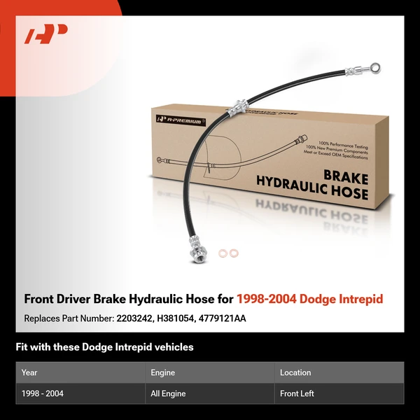 Front Driver Brake Hydraulic Hose for 1998-2004 Dodge Intrepid