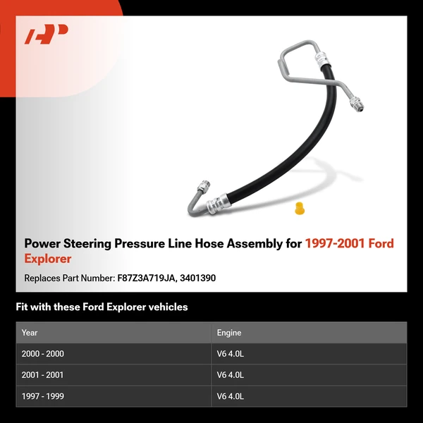 Power Steering Pressure Line Hose Assembly for 1997-2001 Ford Explorer