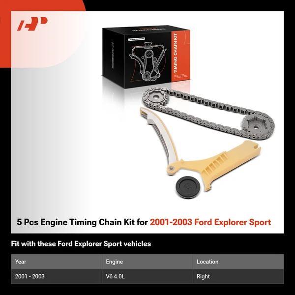 5 Pcs Engine Timing Chain Kit for 2001-2003 Ford Explorer Sport