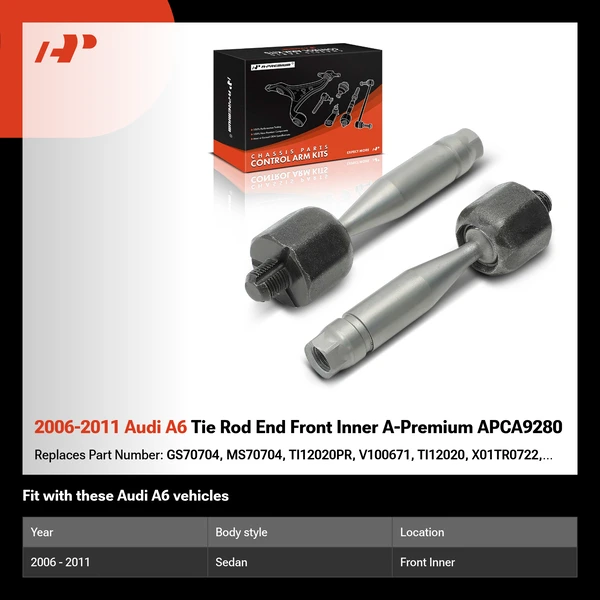 2006-2011 Audi A6 Tie Rod End Front Inner A-Premium APCA9280