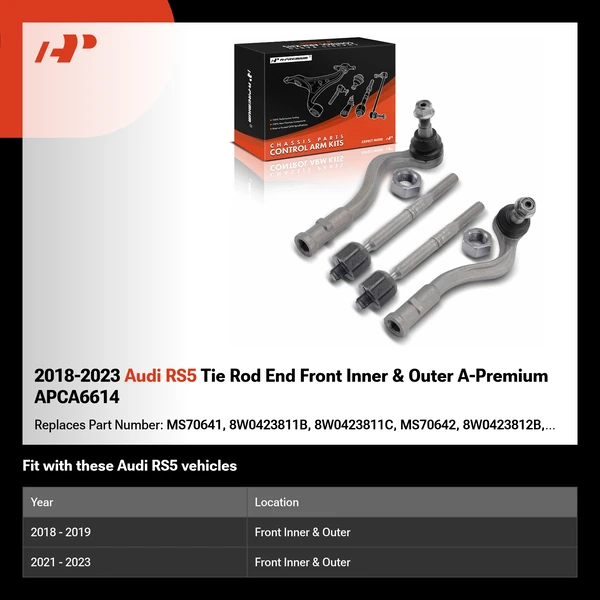 2018-2023 Audi RS5 Tie Rod End Front Inner & Outer A-Premium APCA6614