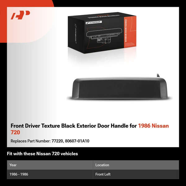 Front Driver Texture Black Exterior Door Handle for 1986 Nissan 720