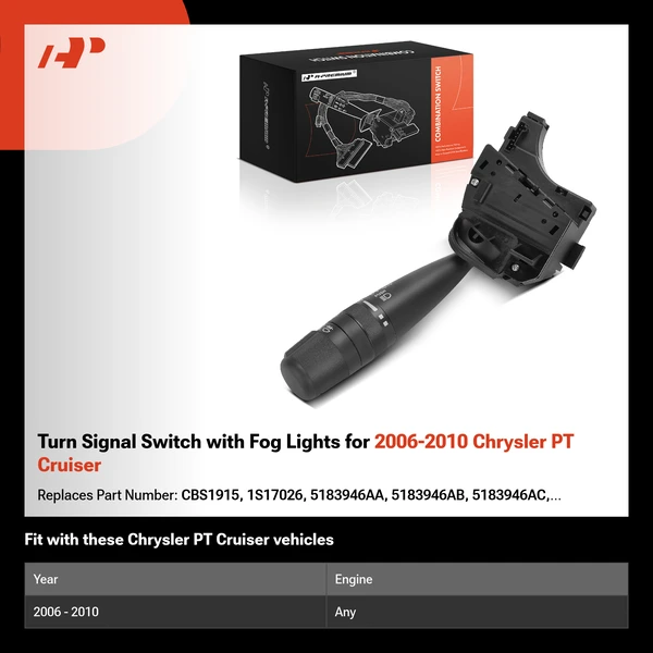 Turn Signal Switch with Fog Lights for 2006-2010 Chrysler PT Cruiser