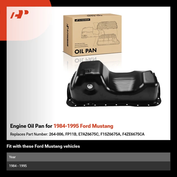 Engine Oil Pan for 1984-1995 Ford Mustang