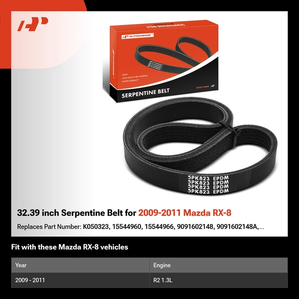 32.39 inch Serpentine Belt for 2009-2011 Mazda RX-8