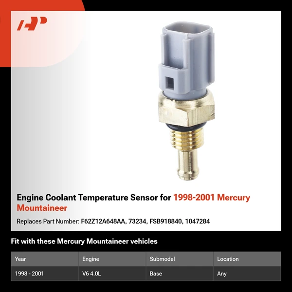 Engine Coolant Temperature Sensor for 1998-2001 Mercury Mountaineer