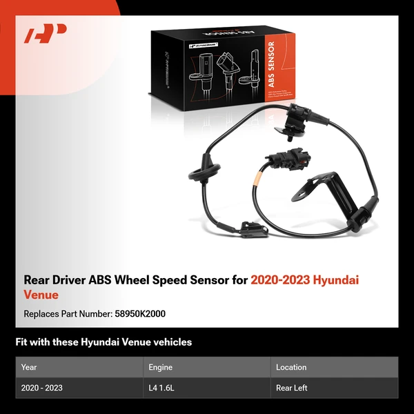 Rear Driver ABS Wheel Speed Sensor for 2020-2023 Hyundai Venue