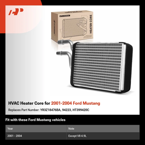 HVAC Heater Core for 2001-2004 Ford Mustang