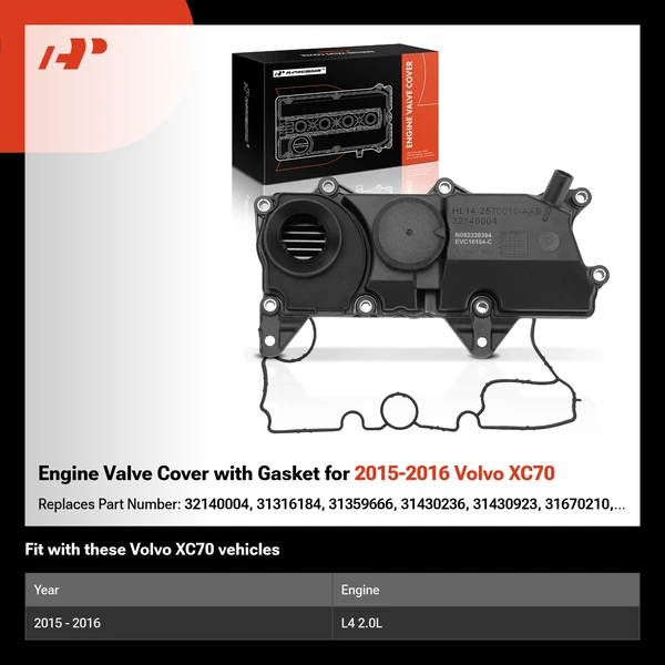 Engine Valve Cover with Gasket for 2015-2016 Volvo XC70