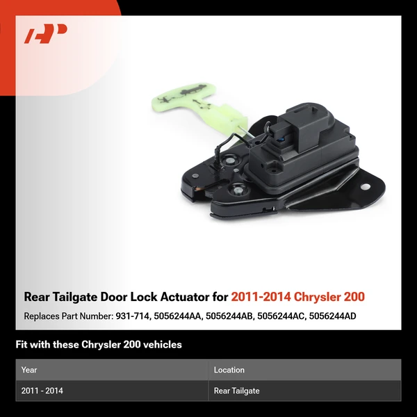 Rear Tailgate Door Lock Actuator for 2011-2014 Chrysler 200