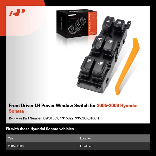 Front Driver LH Power Window Switch for 2006-2008 Hyundai Sonata