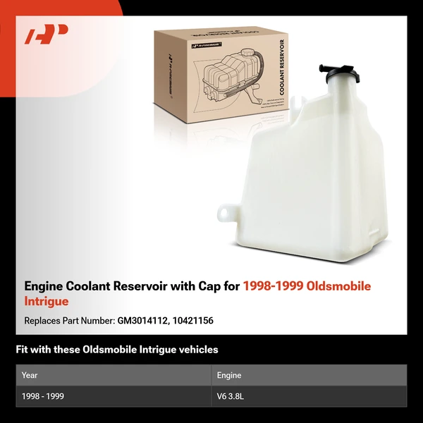 Engine Coolant Reservoir with Cap for 1998-1999 Oldsmobile Intrigue