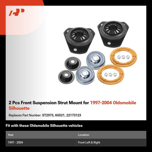 2 Pcs Front Suspension Strut Mount for 1997-2004 Oldsmobile Silhouette