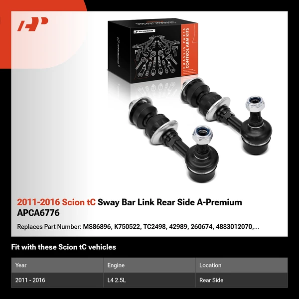 2011-2016 Scion tC Sway Bar Link Rear Side A-Premium APCA6776
