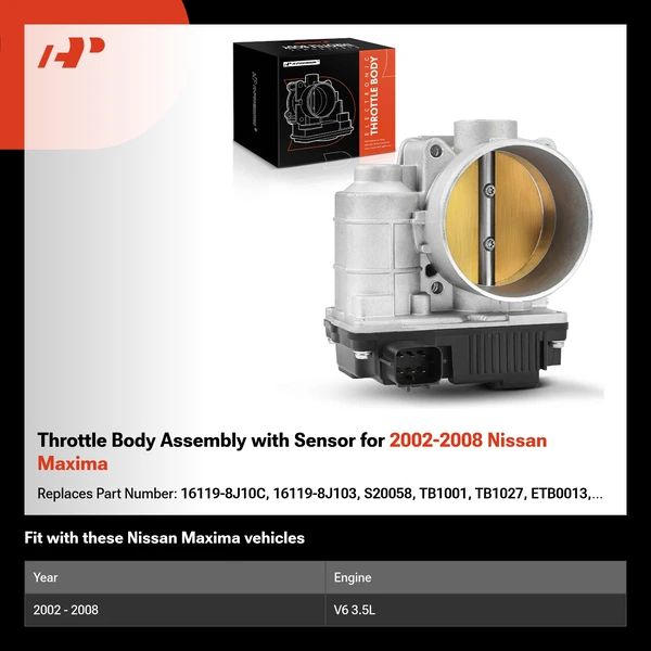 Throttle Body Assembly with Sensor for 2002-2008 Nissan Maxima