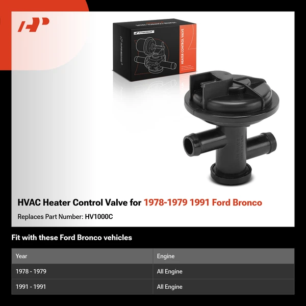 HVAC Heater Control Valve for 1978-1979 1991 Ford Bronco