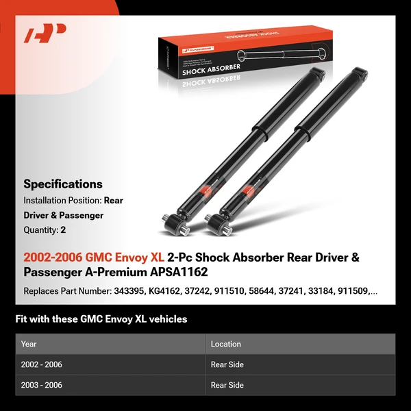 2002-2006 GMC Envoy XL 2-Pc Shock Absorber Rear Driver & Passenger A-Premium APSA1162