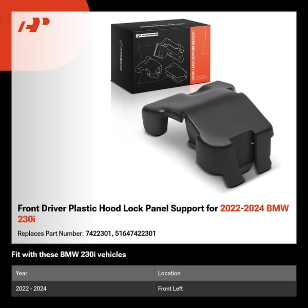 Front Driver Plastic Hood Lock Panel Support for 2022-2024 BMW 230i