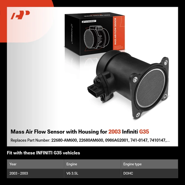 Mass Air Flow Sensor with Housing for 2003 Infiniti G35