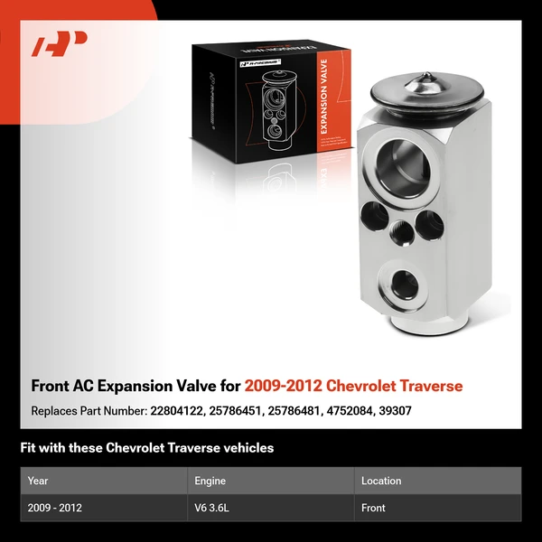 Front AC Expansion Valve for 2009-2012 Chevrolet Traverse