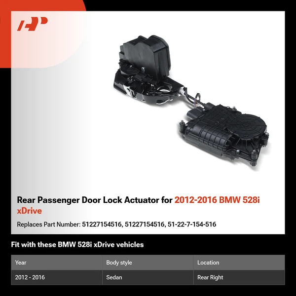 Rear Passenger Door Lock Actuator for 2012-2016 BMW 528i xDrive