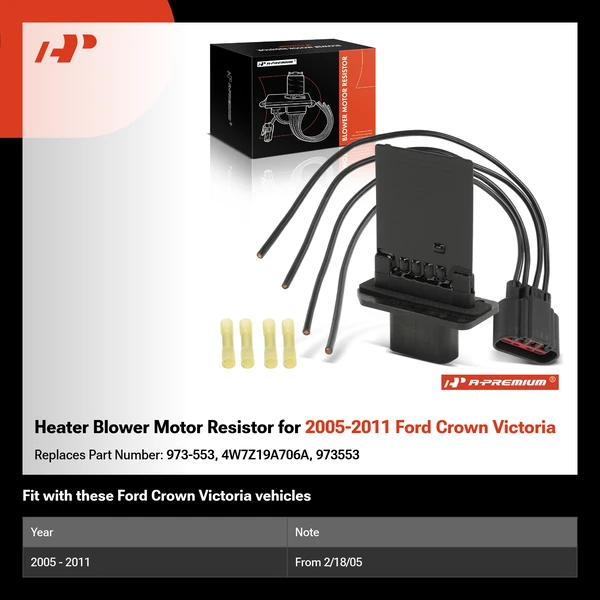 Heater Blower Motor Resistor for 2005-2011 Ford Crown Victoria