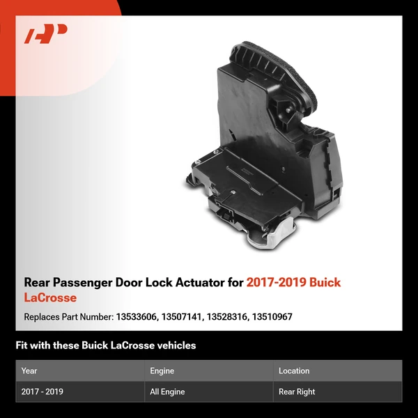 Rear Passenger Door Lock Actuator for 2017-2019 Buick LaCrosse