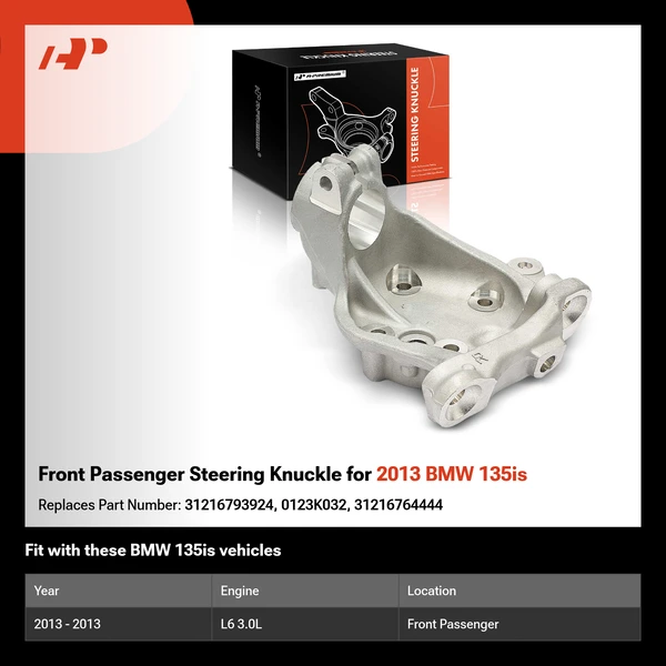 Front Passenger Steering Knuckle for 2013 BMW 135is