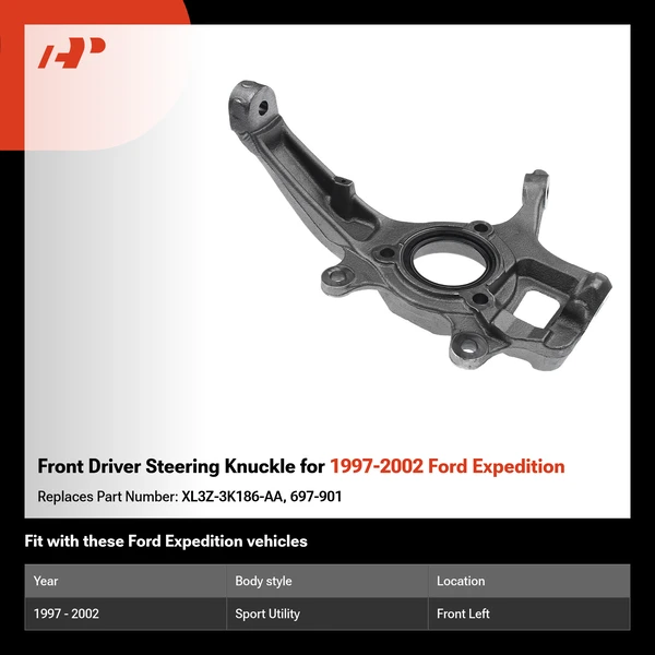 Front Driver Steering Knuckle for 1997-2002 Ford Expedition