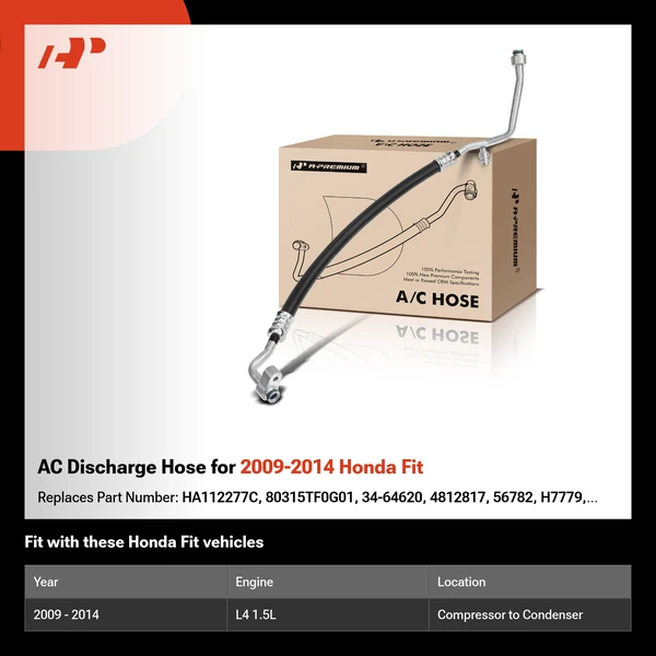 AC Discharge Hose for 2009-2014 Honda Fit