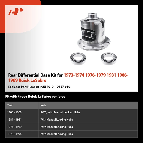 Rear Differential Case Kit for 1973-1974 1976-1979 1981 1986-1989 Buick LeSabre