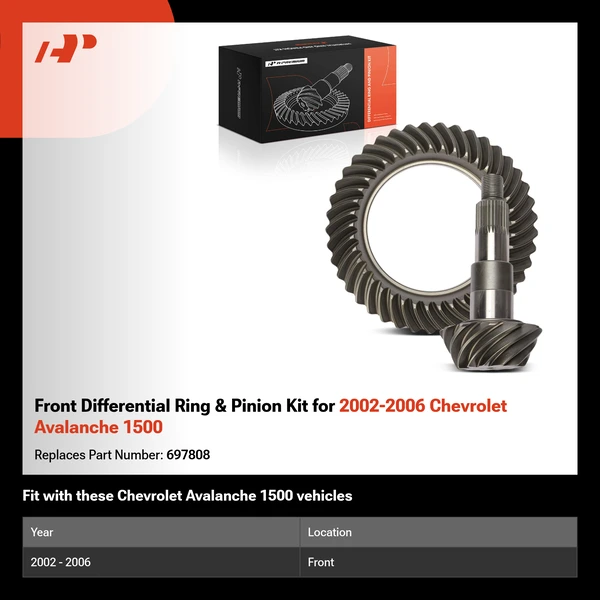 Front Differential Ring & Pinion Kit for 2002-2006 Chevrolet Avalanche 1500