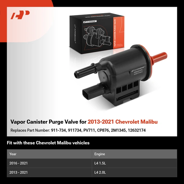 Vapor Canister Purge Valve for 2013-2021 Chevrolet Malibu