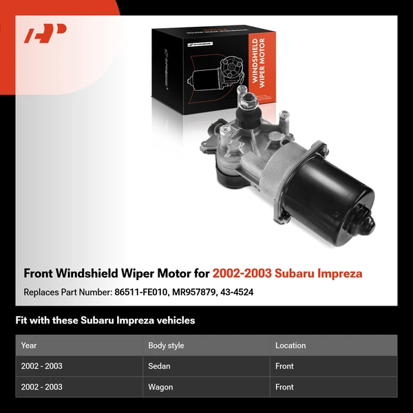 Front Windshield Wiper Motor for 2002-2003 Subaru Impreza