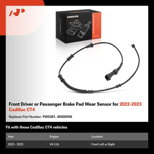 Front Driver or Passenger Brake Pad Wear Sensor for 2022-2023 Cadillac CT4
