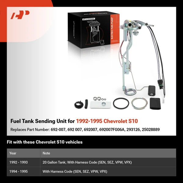 Fuel Tank Sending Unit for 1992-1995 Chevrolet S10
